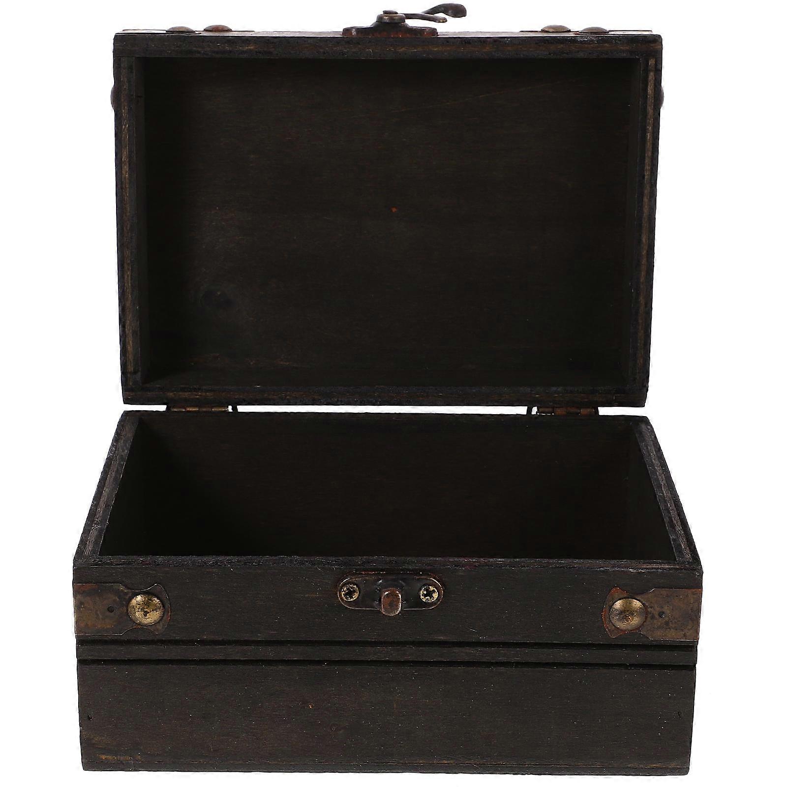 Classic Retro Wood Jewelry Box Storage Holder For Home Decoration And Parties 1Set Rectangular