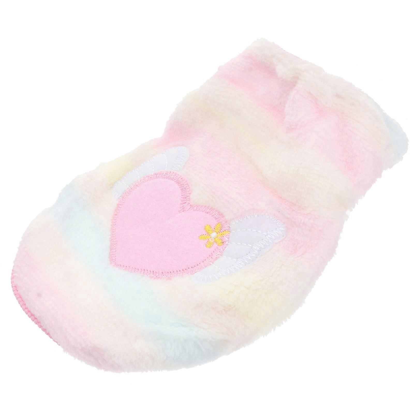 Warm Coral Fleece Dog Costume with Cute Design for Autumn Winter Pet Clothes Small Dogs Pink XL