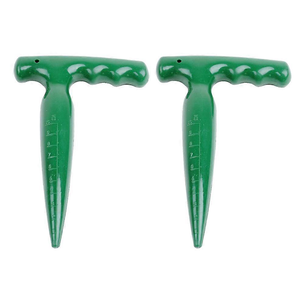 Garden Soil Puncher Digger Tool for Planting Hole Digging Sowing 2pcs Green PP