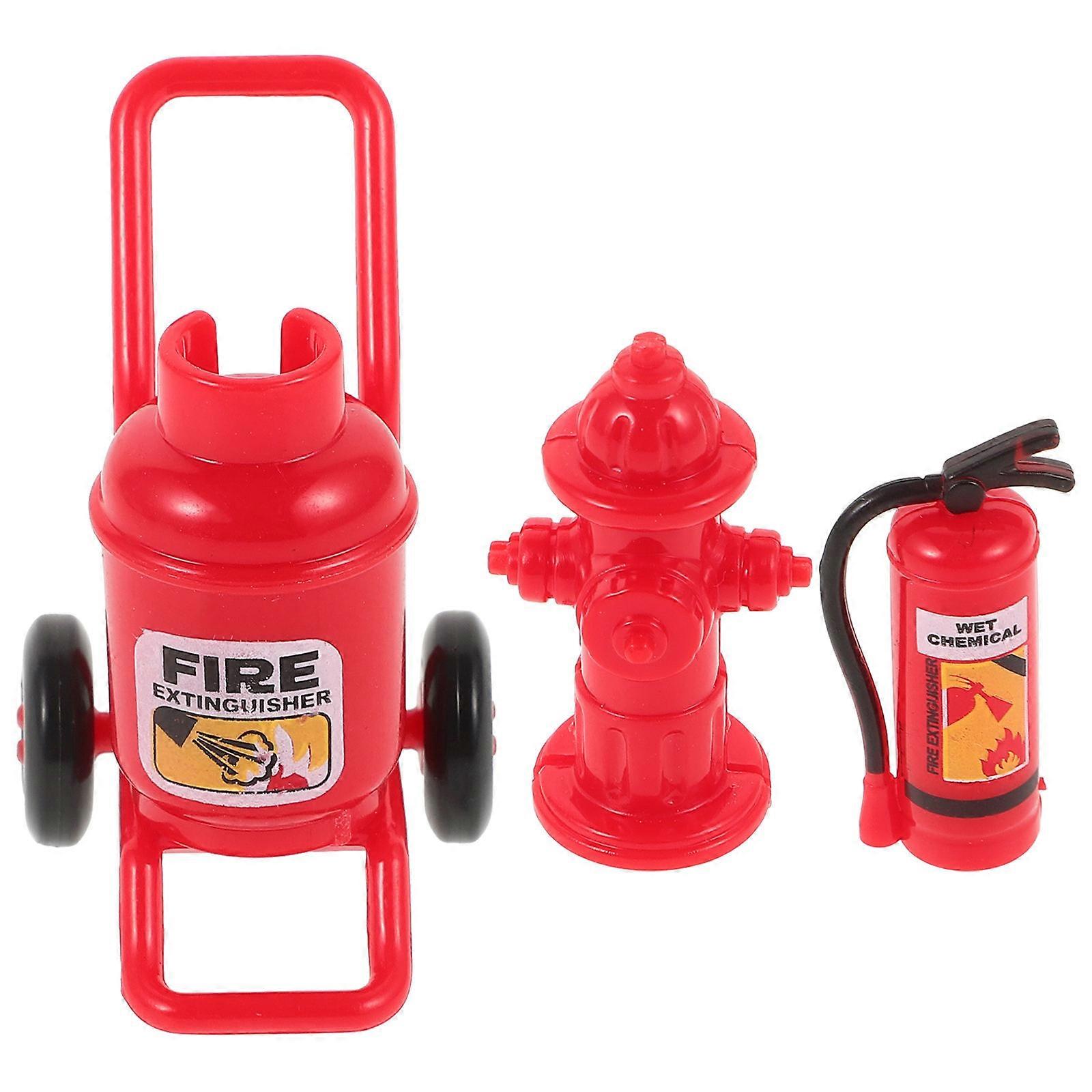 Miniature Fire Extinguishers Red Plastic Doll House Decor Simulation Hydrant for Decoration Size 1.5 Inches