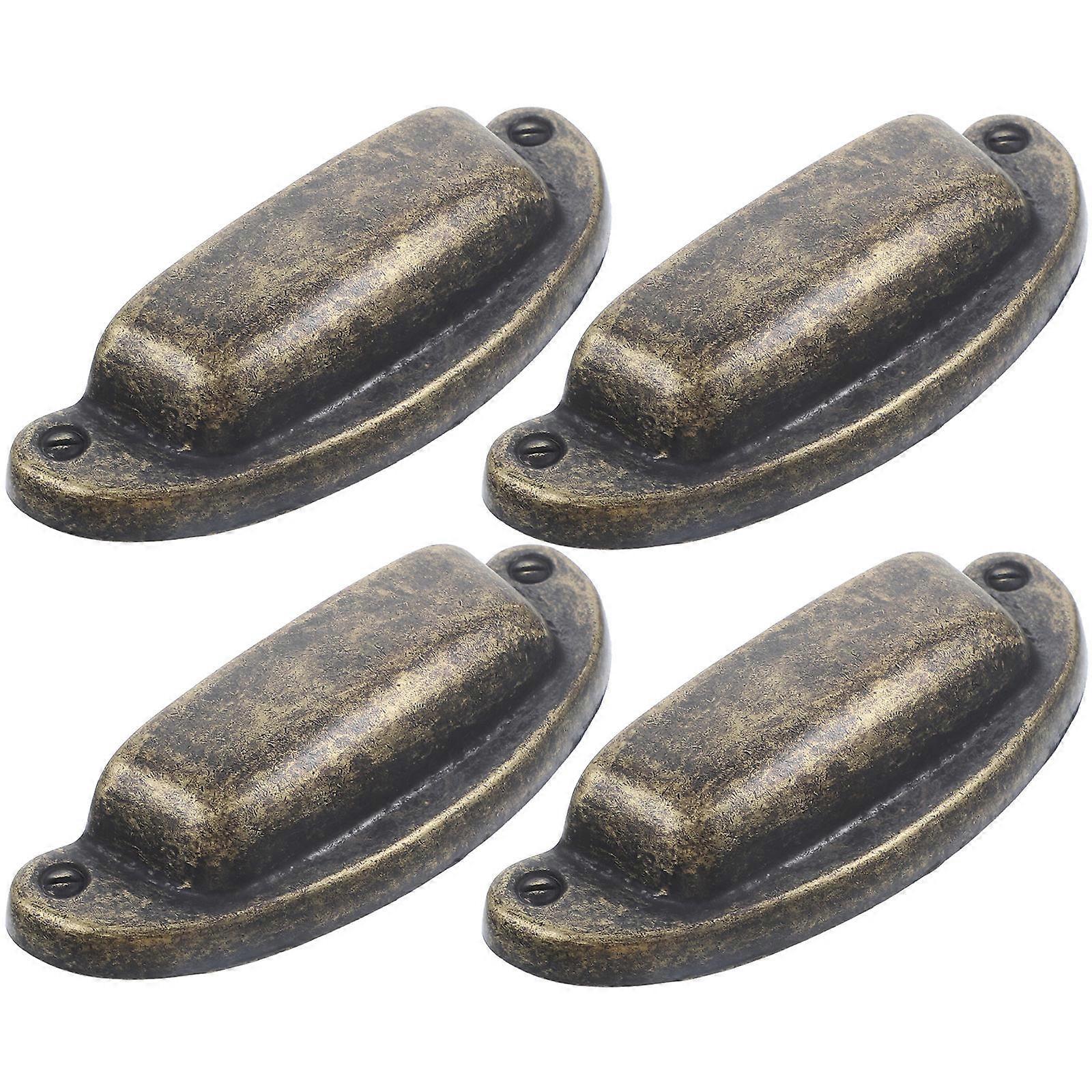 Furniture Handles 4Pcs Retro Drawer Pulls For Dressers 9.8X3.3X1.5Cm Design And Texture