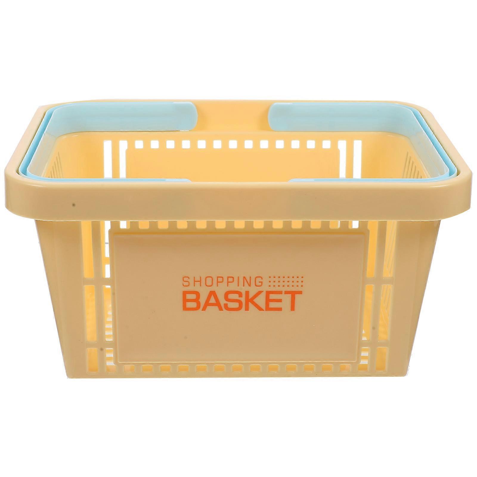 Sky-blue Shopping Basket with Handle for Storage Made of PP Material 7.87"x5.91"x4.72"
