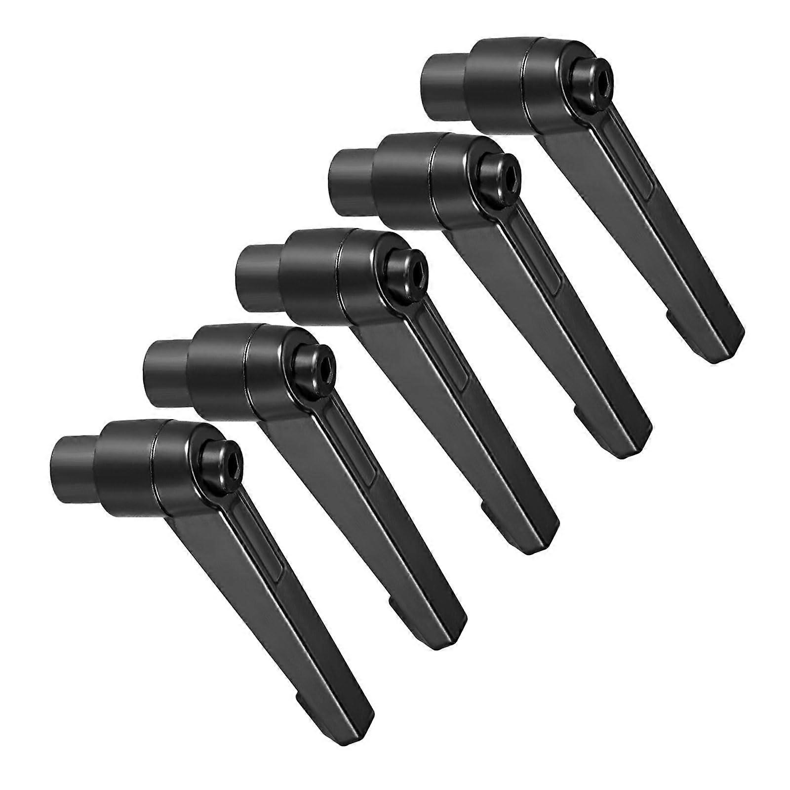 Clamping Lever Handles M8 Internal Thread 57 mm Lever Adjustable Quick Release Locking Rotating Knobs Black (Use: for Lathes) Pack of 5