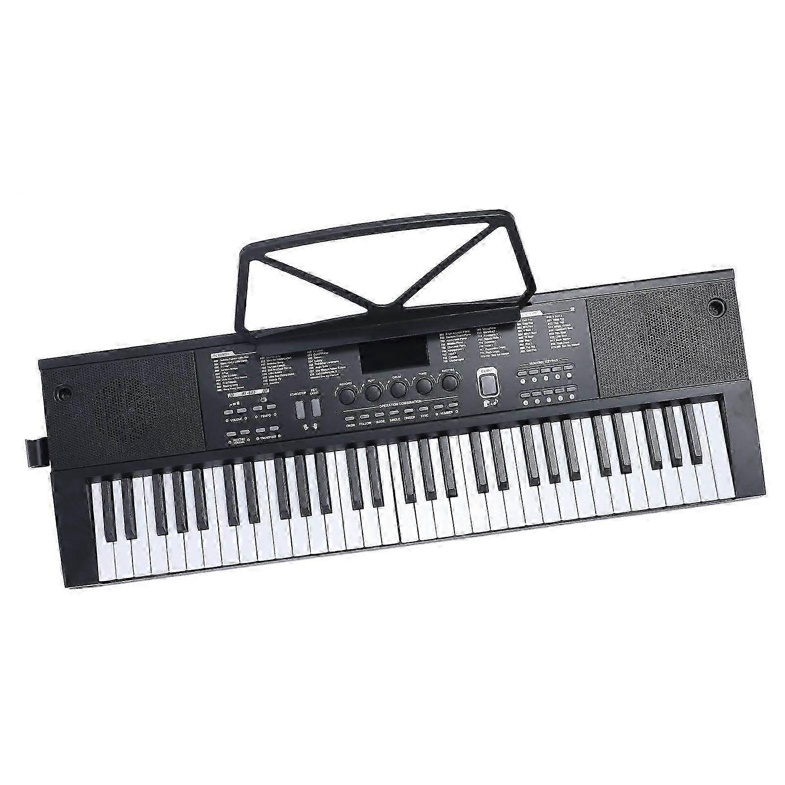61 Keys Electronic Piano Keyboard with Lighted Keys & LED Screen - Dual Speakers, Microphone & Music Stand for Beginner Musicians