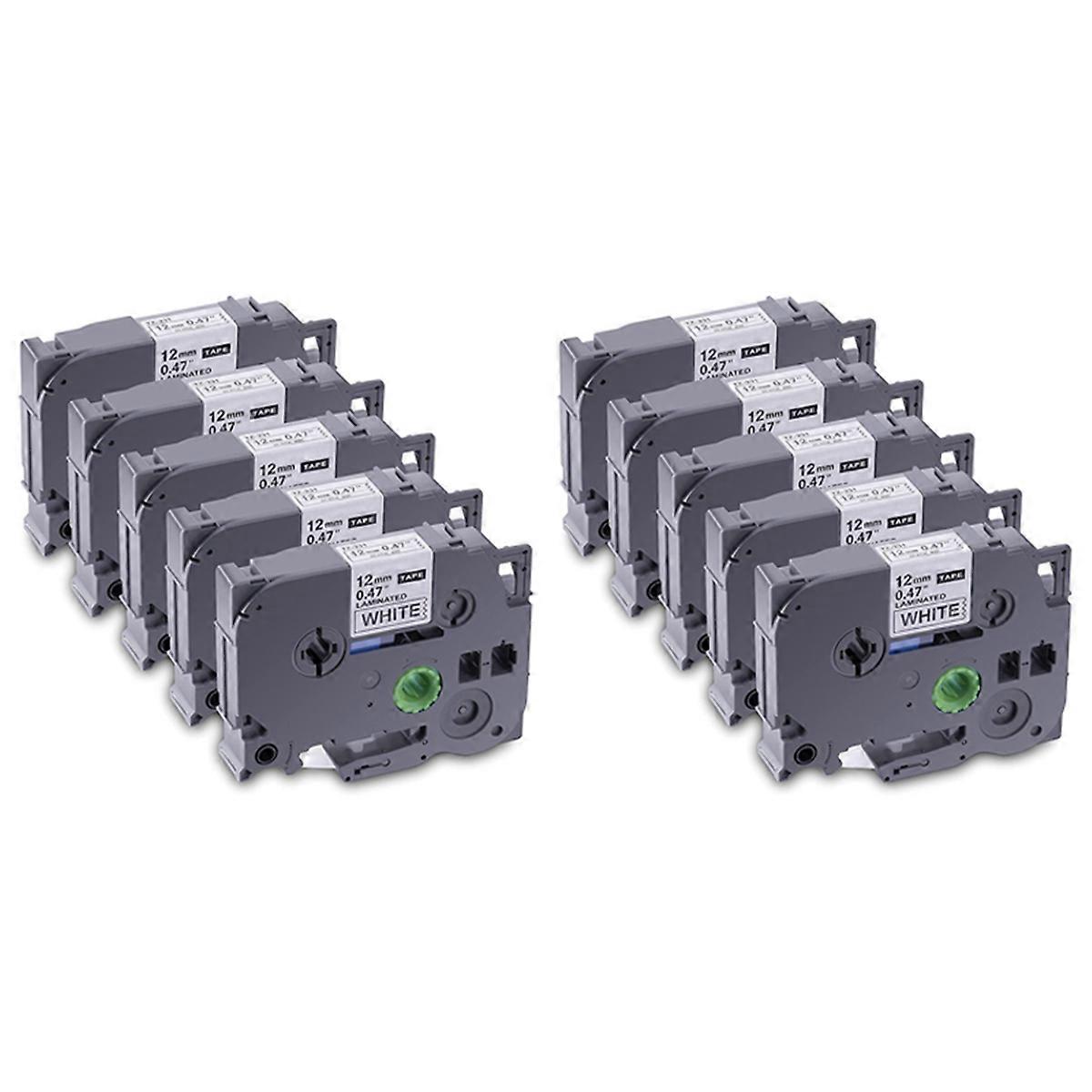 10-Pack Label Maker Tape for TZe-231 -231 Laminated P- Label Maker Tape, for Model PT D200 D210 H100