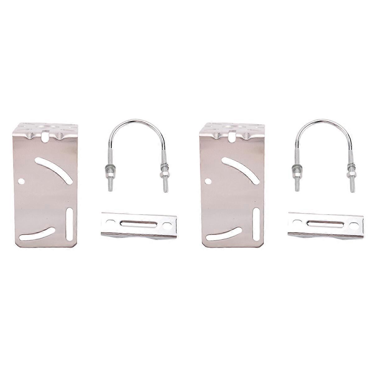 2X Outdoor Patch Antenna Mount L-Shaped Antenna Brackets U-Type Hoop Fixation Holding Pole Installat