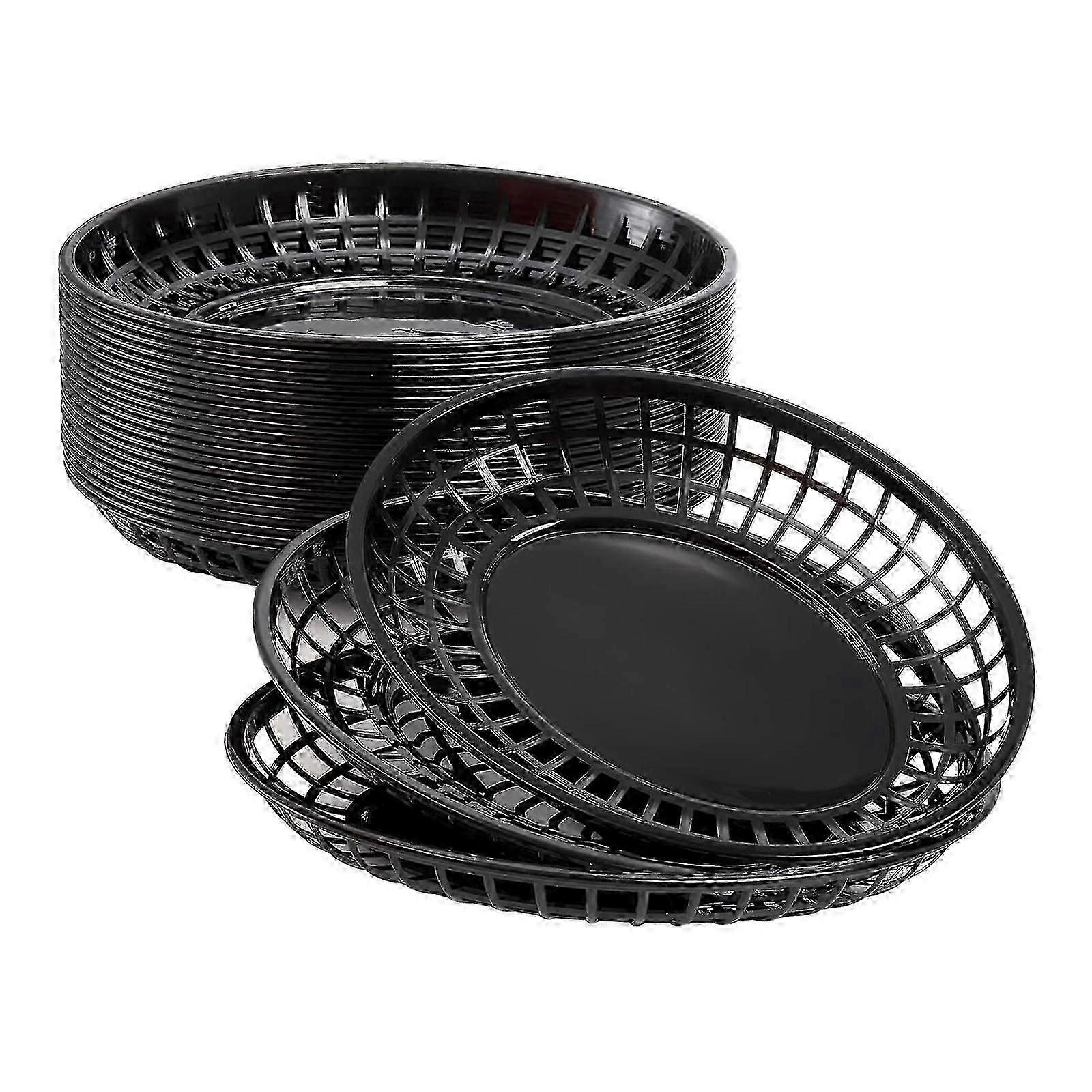 24x ovale matkurver Brød Stekekurver Serveringsbrett Retro Oppbevaringskurv Søppelkasser for kylling Pølser Pommes frites Piknik Kjøkken