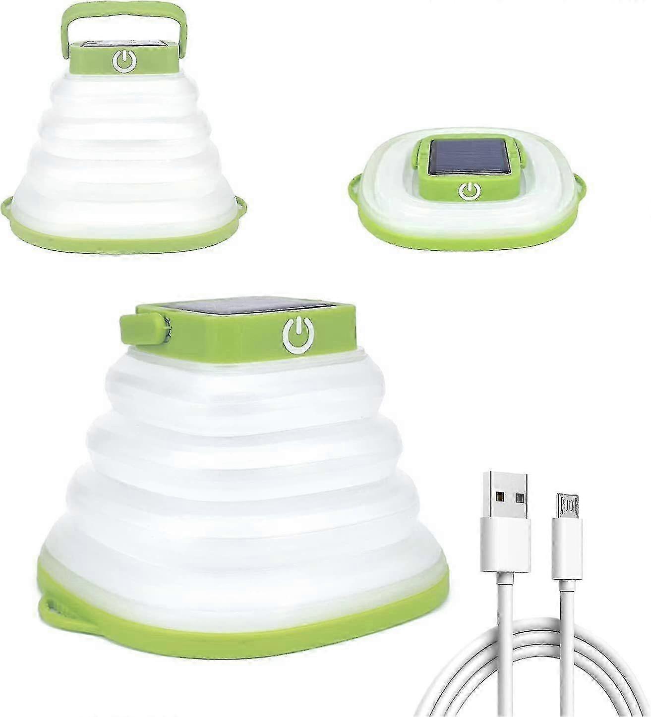 For Solar Rechargeable Collapsible LED Lantern - Lamp Emergency Camping Folding Light