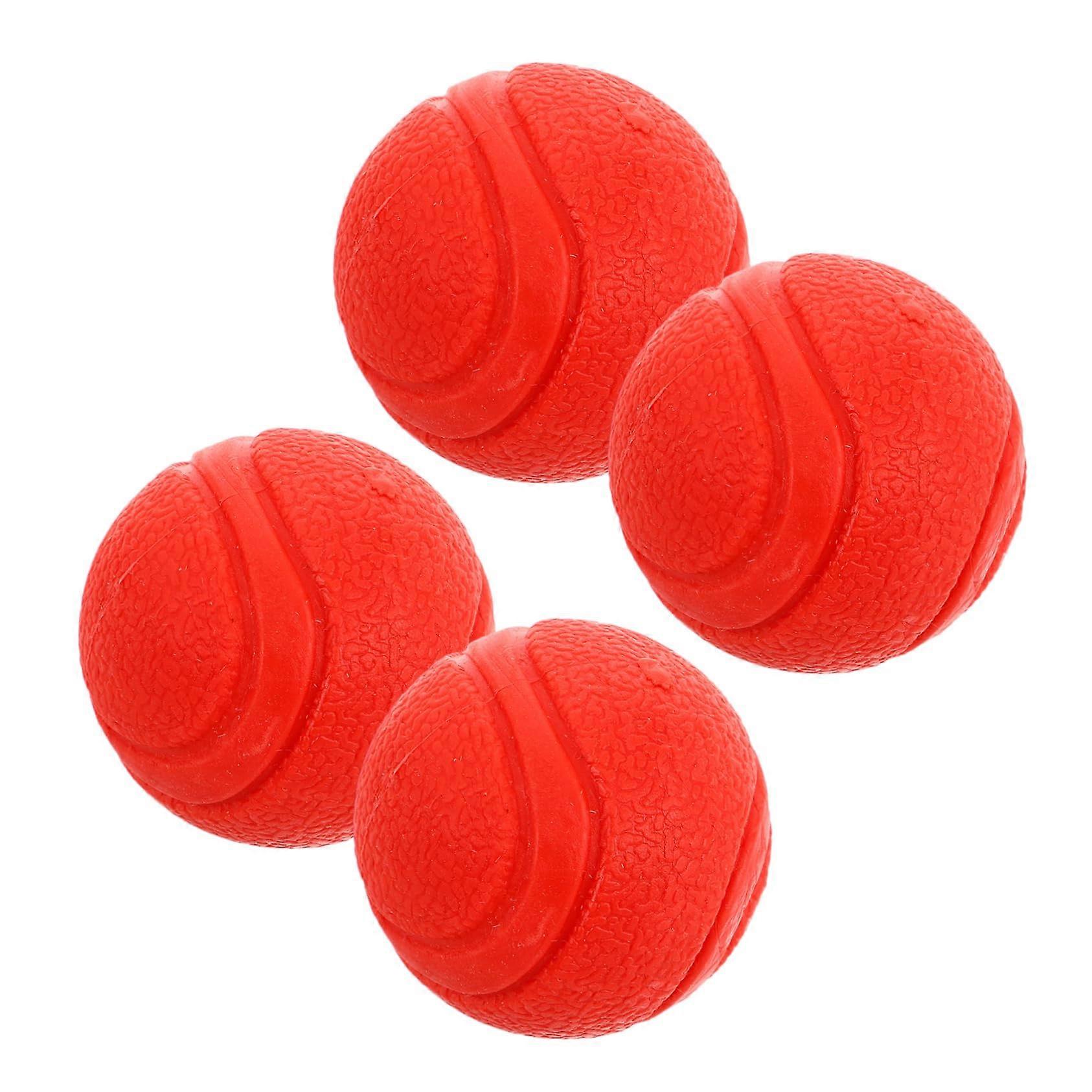 4 Pieces Durable Rubber Balls for Dogs and Cats, Longlasting Fetch and Chew Toys, Interactive Biting Fun for Puppies and Small to Medium Pets