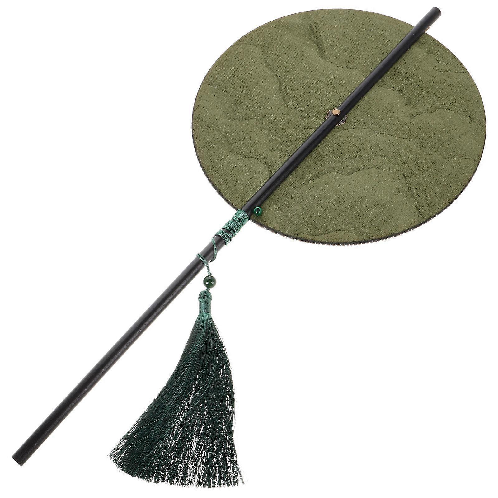 Vintage Chinese Hand Fan with Tassel – Lightweight Traditional Round Fan for Women, Elegant Ancient Style Dance Accessory, Portable Decorative Fan