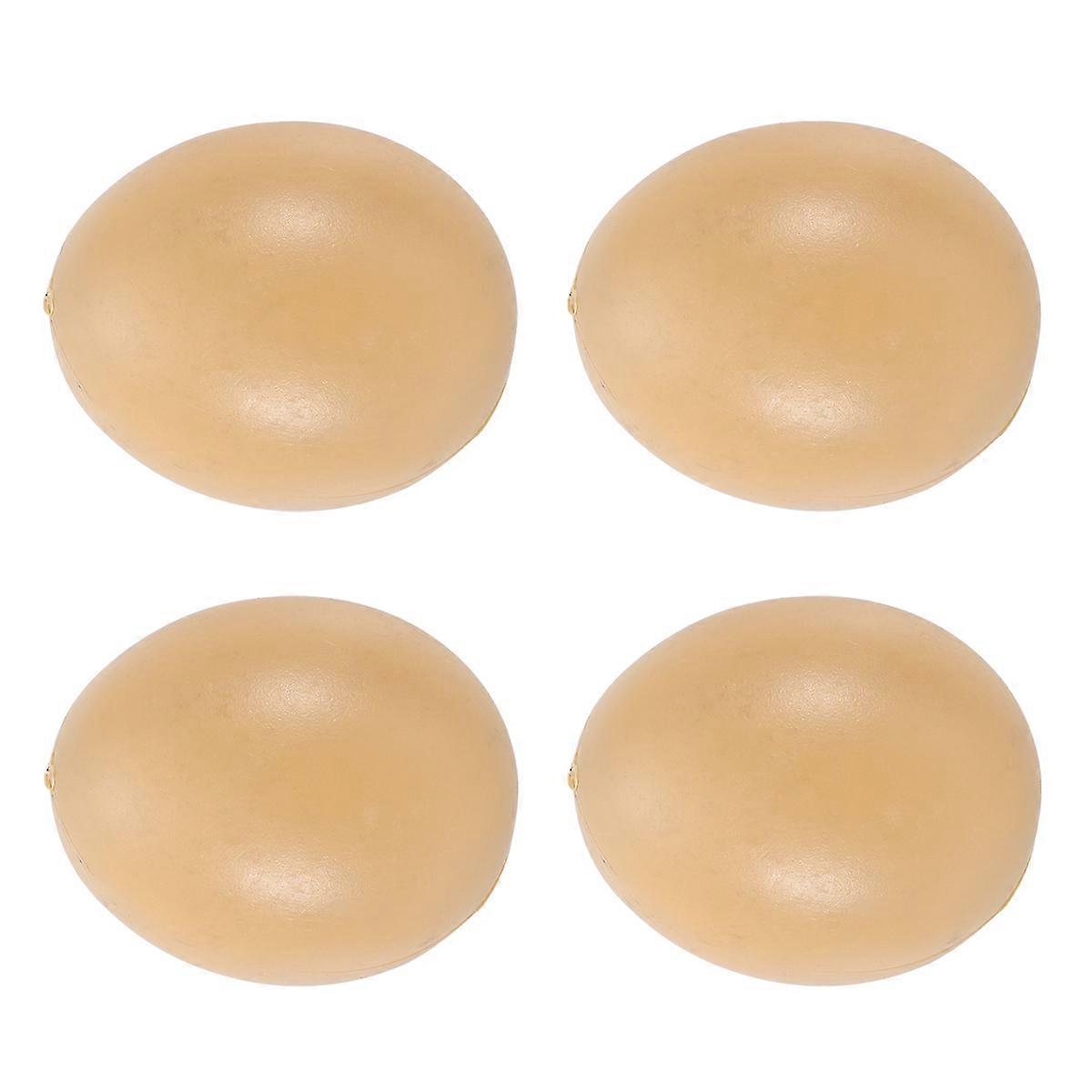 Realistic Plastic Eggs for Training Use Solid and Smooth Light Brown 1.5 x 2.5 inches