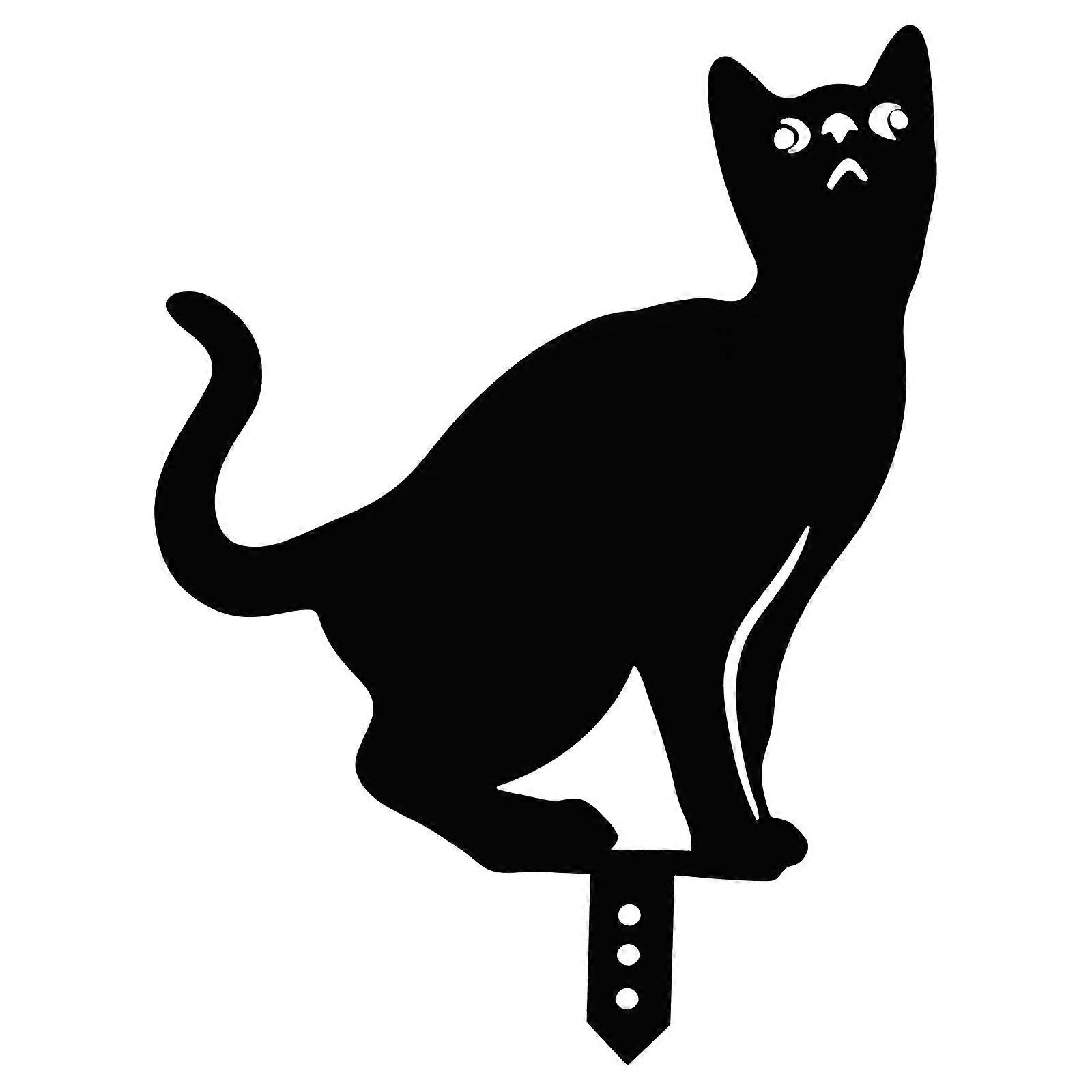 Halloween Yard Sign Decorative Board For Garden Cat Shape Outdoor Gatherings 23.00X20.00X0.50CM Acrylic Material 1Pack