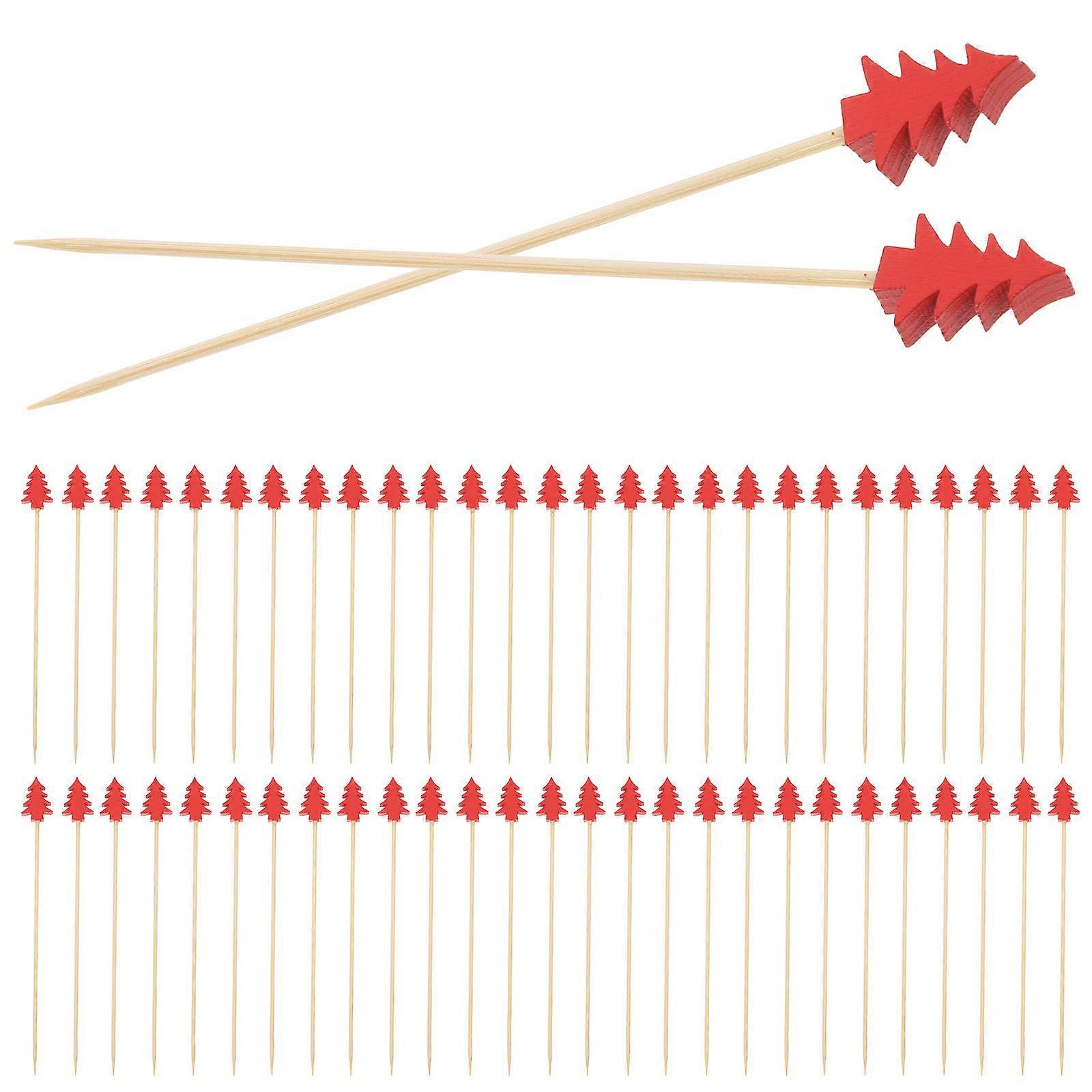 Christmas Tree Shape Bamboo Toothpicks 200PCS For Decorations Suitable For Appetizer Serving And Tools