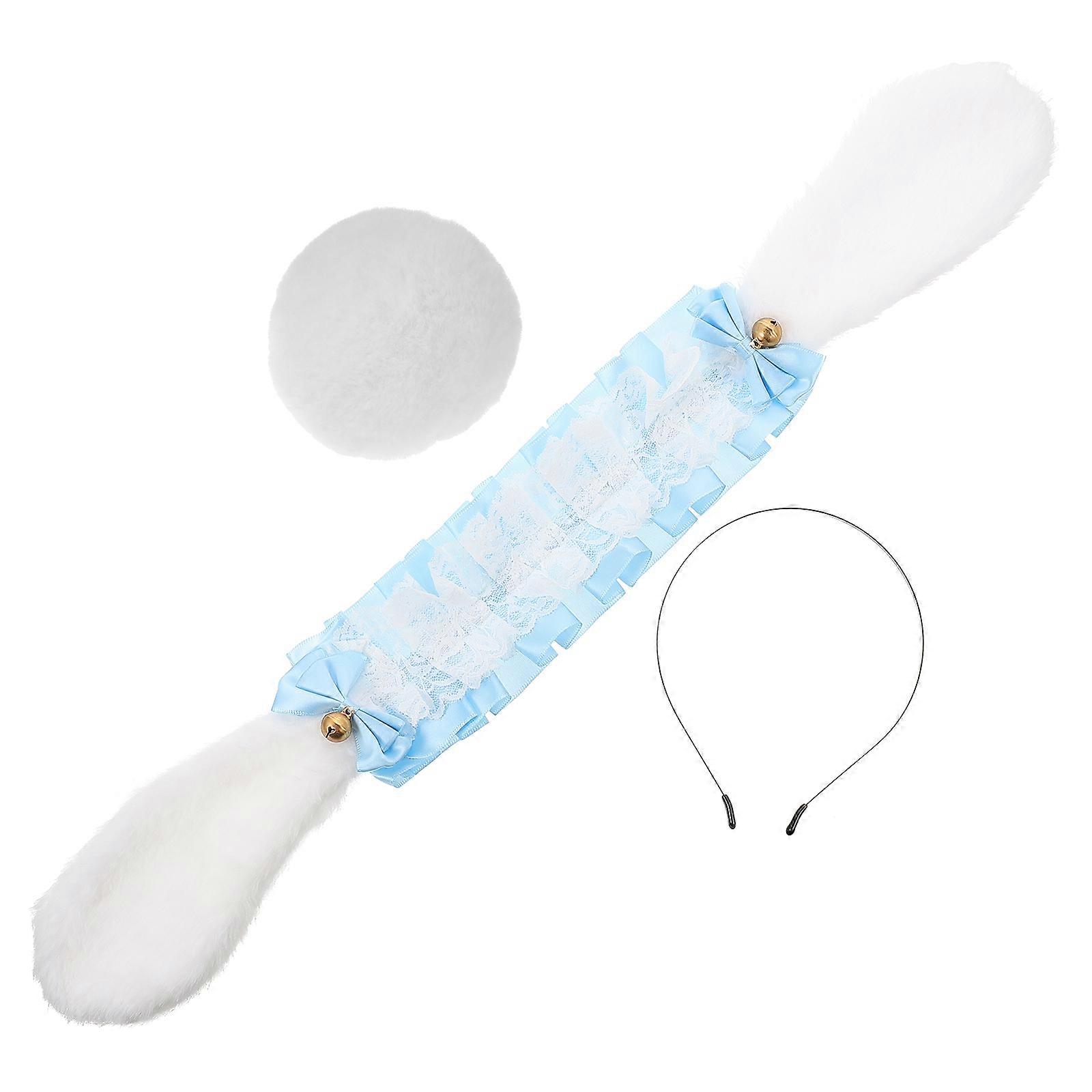 Cute Rabbit Ear Costume Accessories For Girls In Sky-Blue Featuring Unique Design Ideal For Party And Stage Performance 1 Set