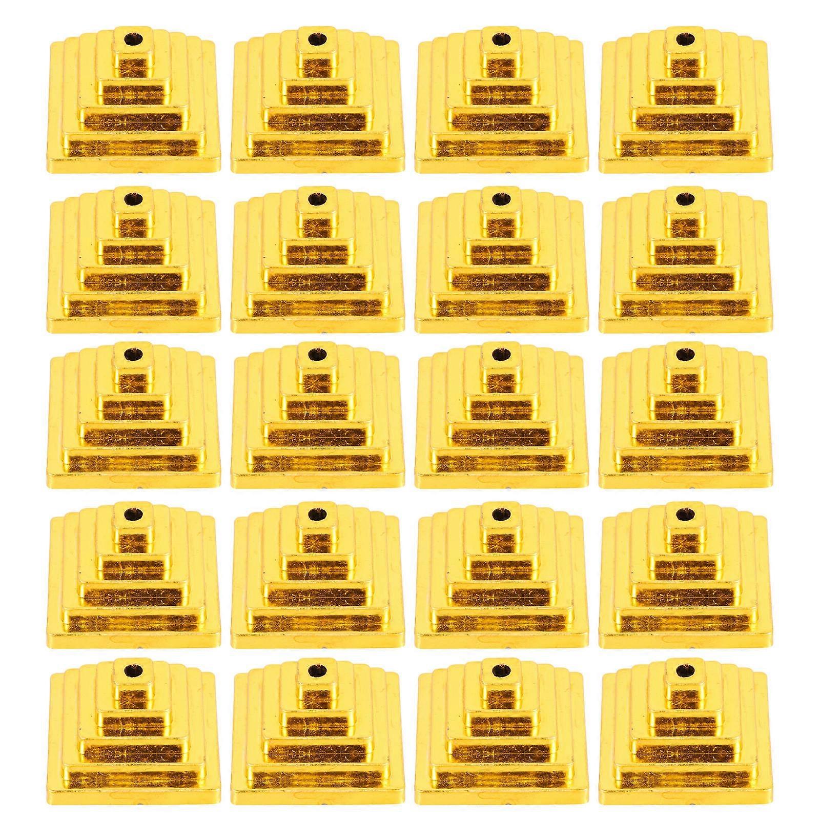 Square Flag Brackets For Negotiation Table Flags Office Use Golden Color 30Pcs Practical Flag Bases