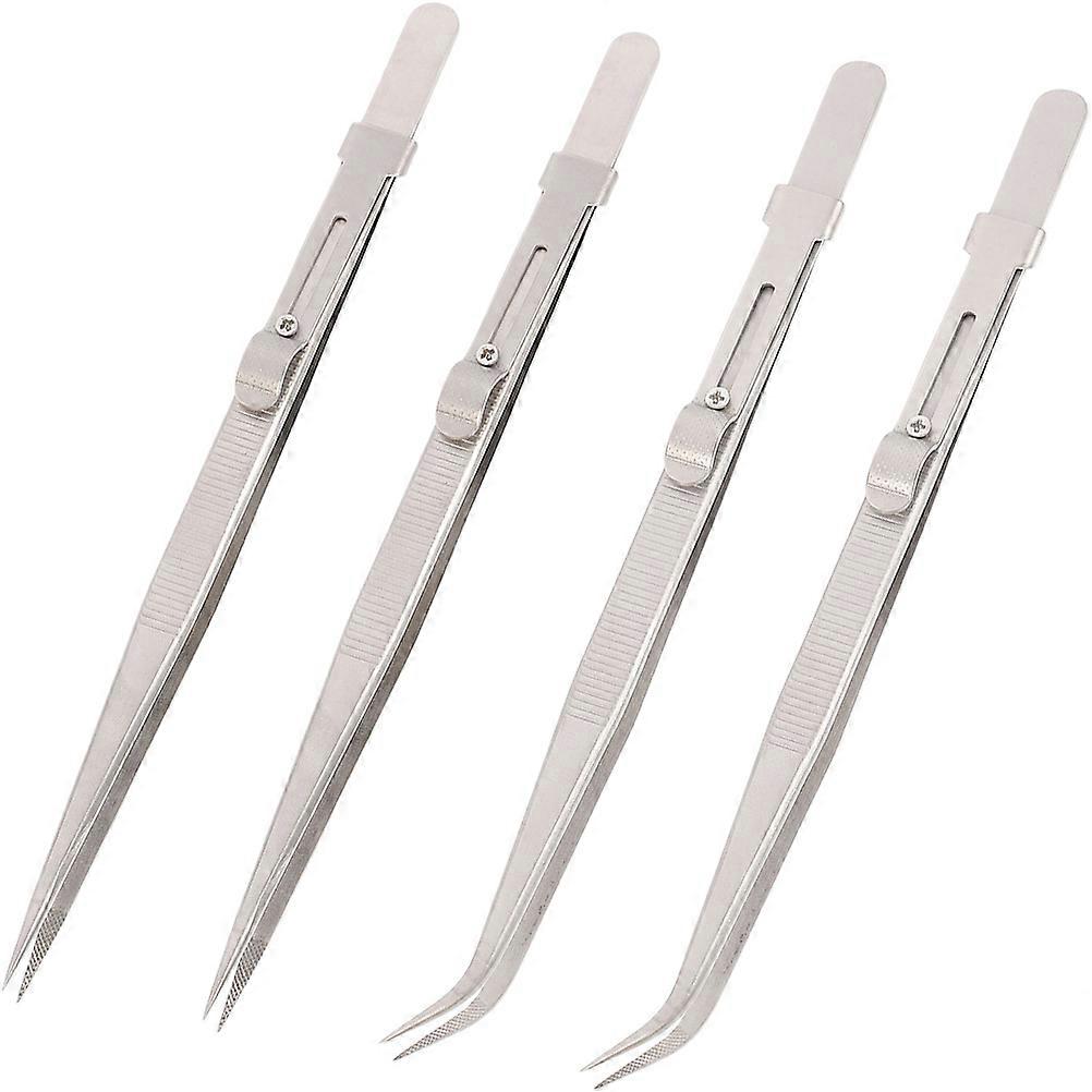 4pcs Stainless Tweezers for Jewelry Making