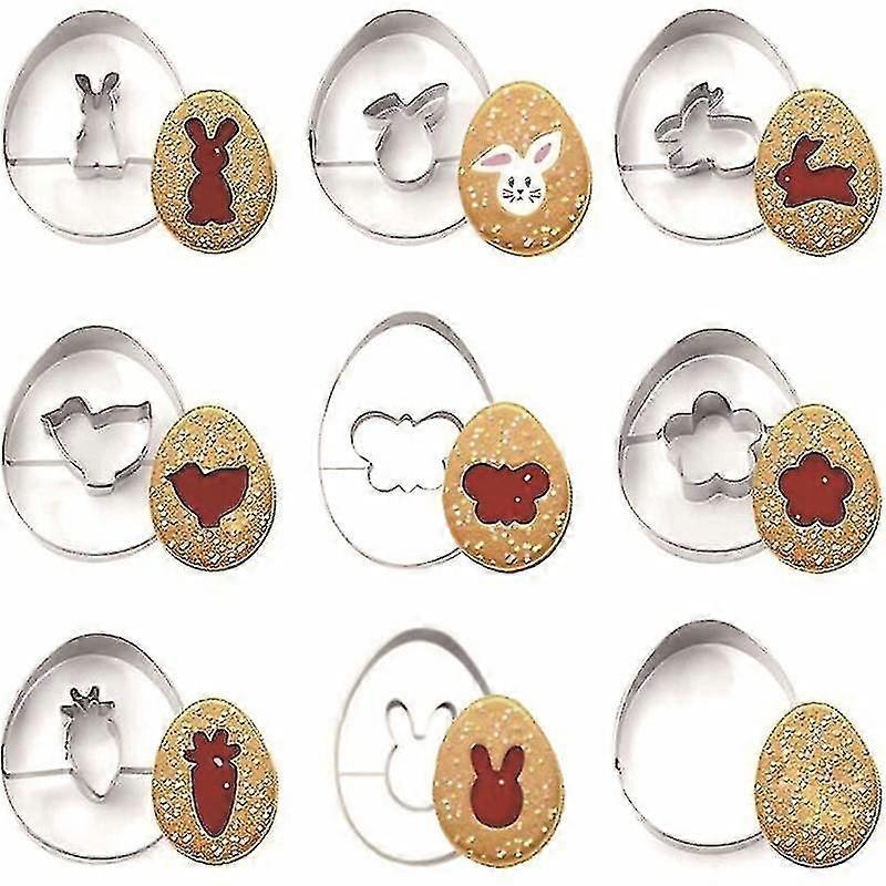 Cookie Cutter Easter 8Pcs - Mini Linzer Stainless Steel Biscuit Baking Cutters