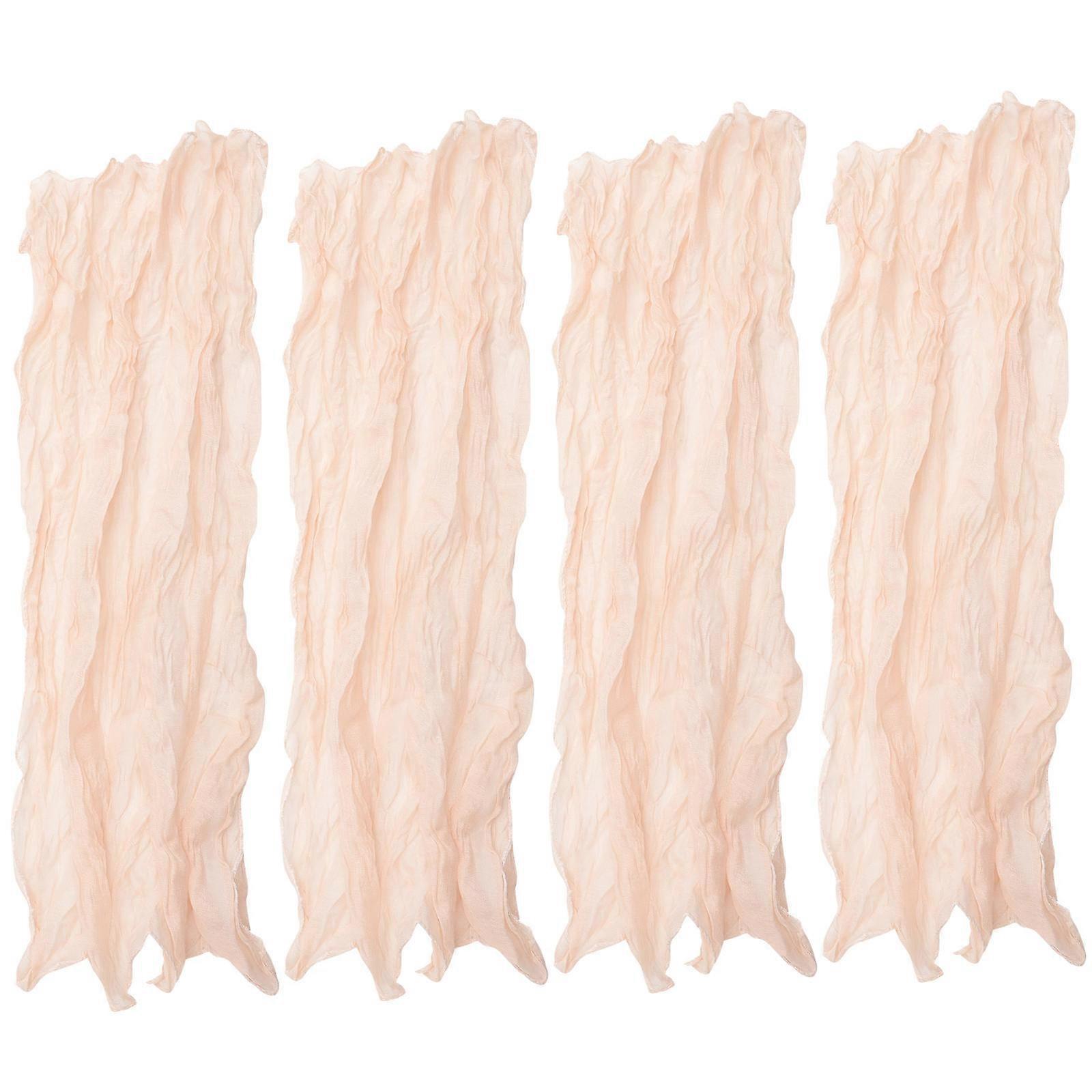 Home Use Table Runners Elegant Design For Special Occasions Made From Beige Polyester In 5Pcs