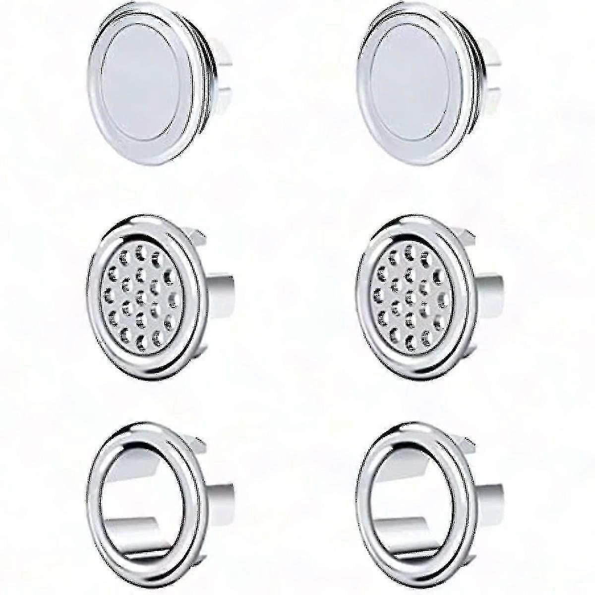 6 Pcs Sink Overflow Ring, Round Kitchen Bathroom Basin Overflow Cover, Bath Sink Hole Cap