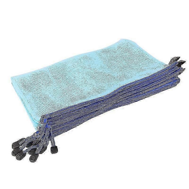 12 A4 Zipper Bags for Document Storage - Protective Sleeve Folder - Blue