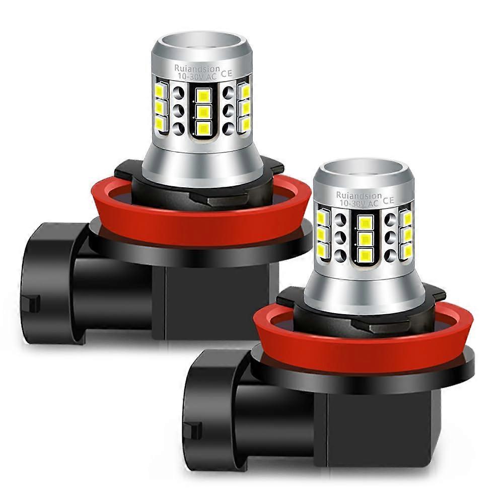 H11 H8 H9 H16 LED Fog Light White Super Bright  21SMD Chips AC 1030V 12V 24V Non Polarity for Car Daytime Running Lights DRL Pack of 2 White H11