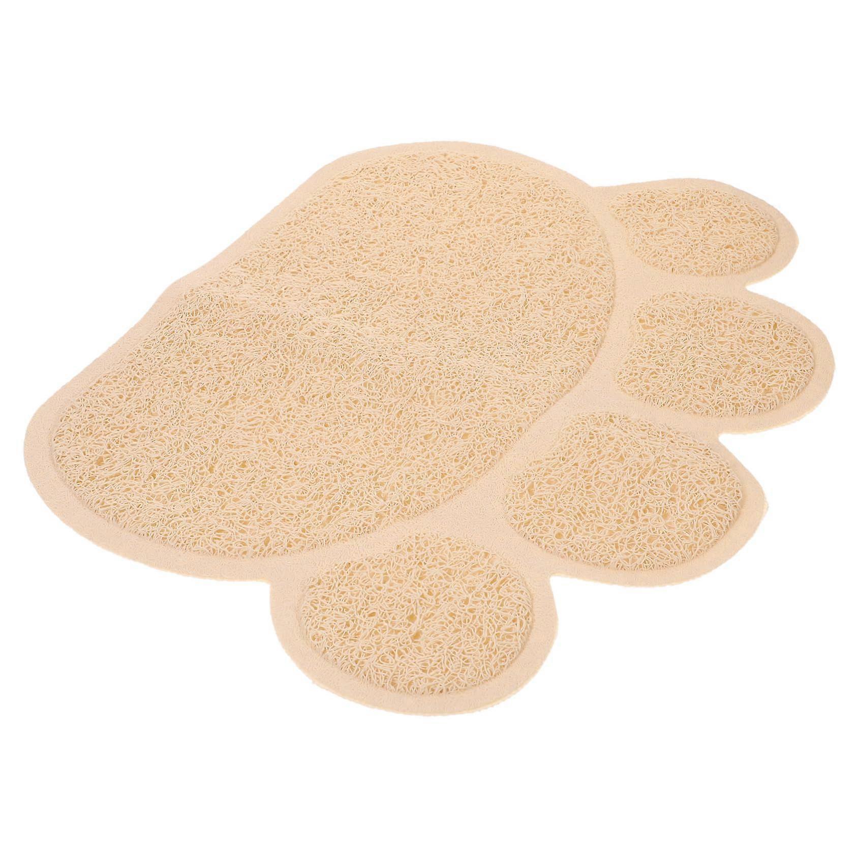 Nonslip pet play mat for cats, pawshaped food and water mat, easy to clean, quality, compact, and available in various designs.