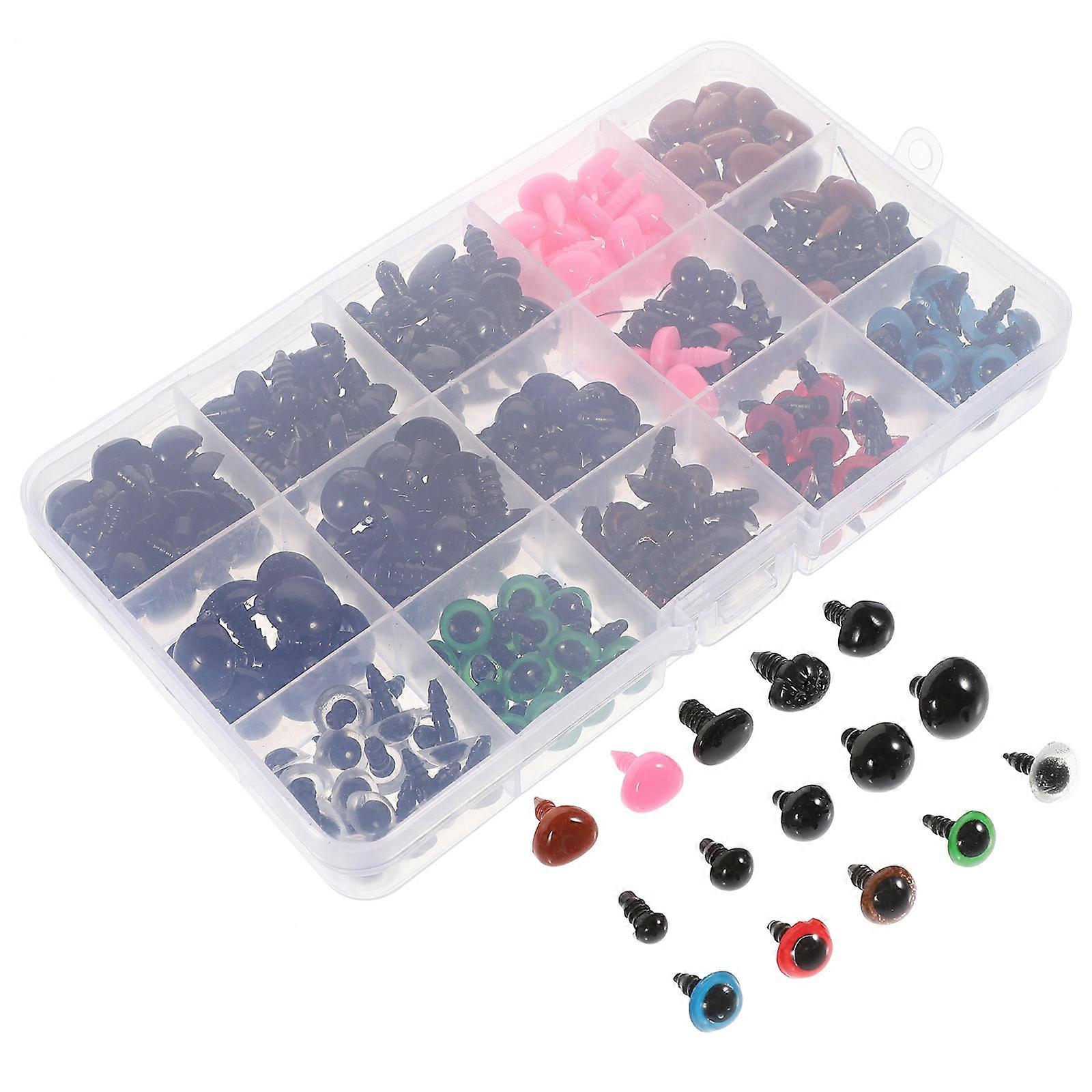 Plastic DIY Eyes and Noses for Animal Doll Craft Supplies Assorted Color 1 Box