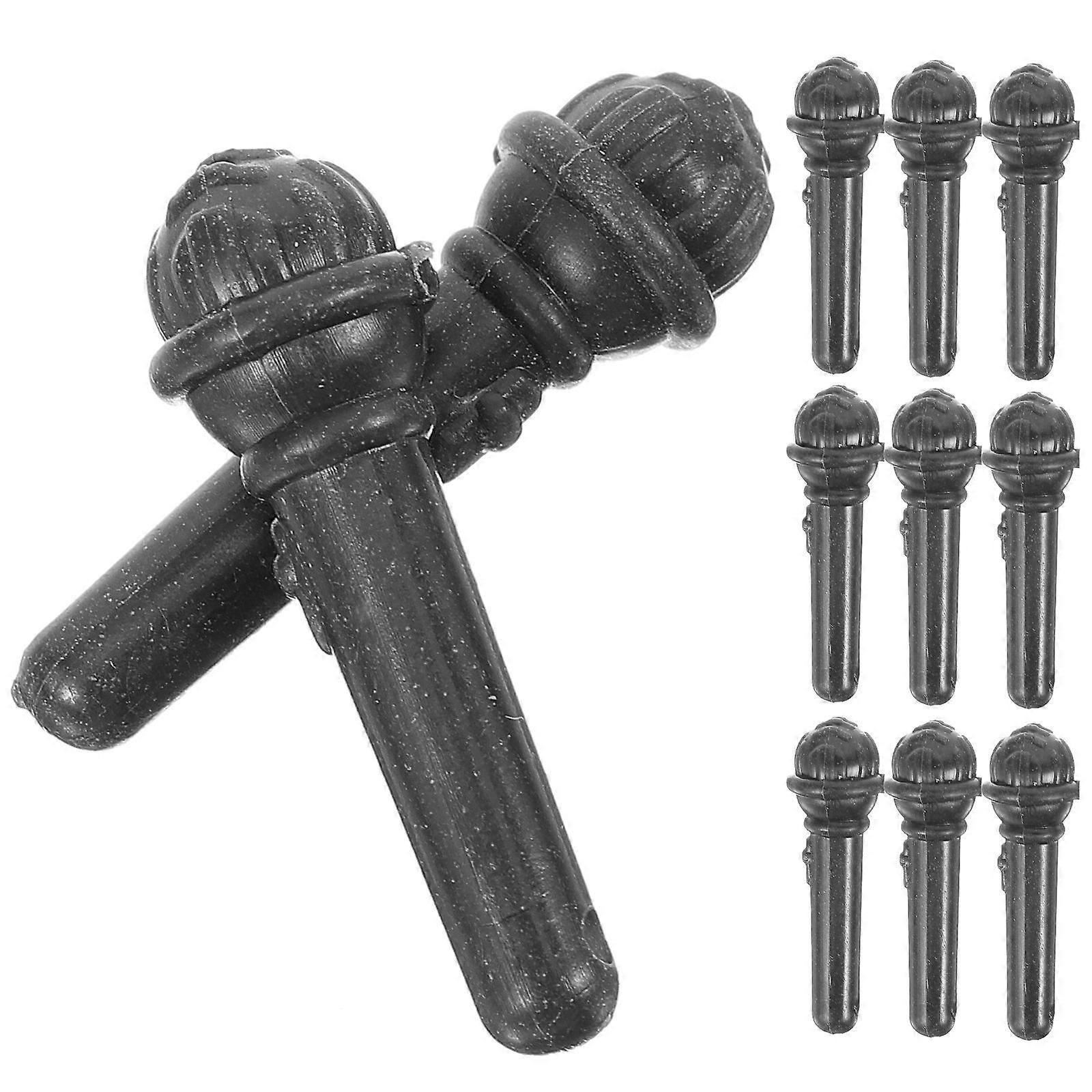 Black Plastic Mini Microphone for Decoration Use Smooth and Durable Perfect for Doll House Accessories 100pcs