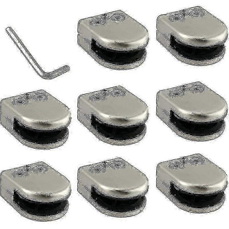 Glass Clamp 8 Pcs 6-8mm 304 Stainless Steel Glass Clip Clamp Suppor...