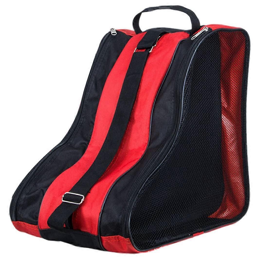 Roller Skate Bag Thickened Oxford Fabric, For Adults And Kids, Storage And Transport, Red