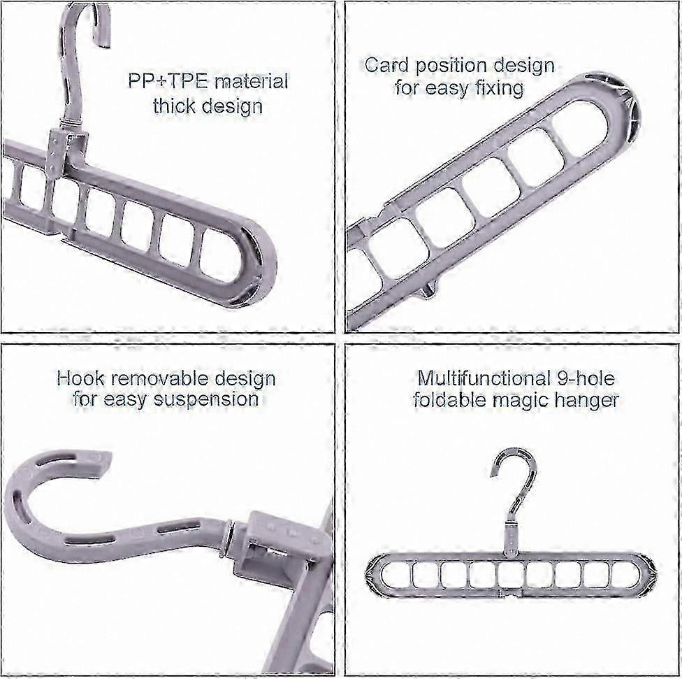 Closet Space Saver - 8 Pack Multi-Function Hangers for Storage Organization