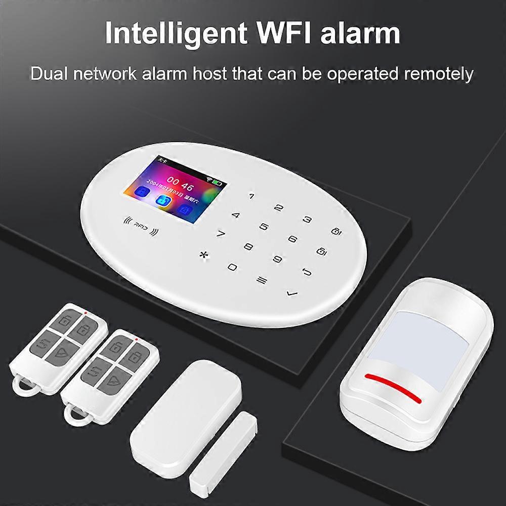 4G WiFi Home Security Alarm System with 2.4" TFT Screen & RFID