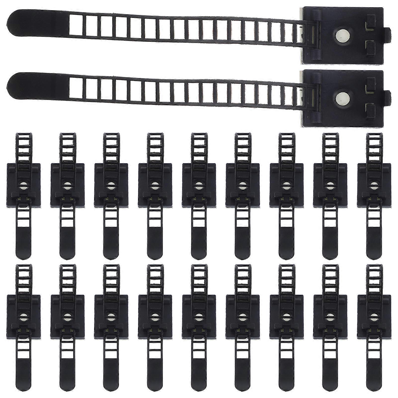 Electric Cable Ties Adjustable Adhesive Cable Clips for Wire Management 25Pcs