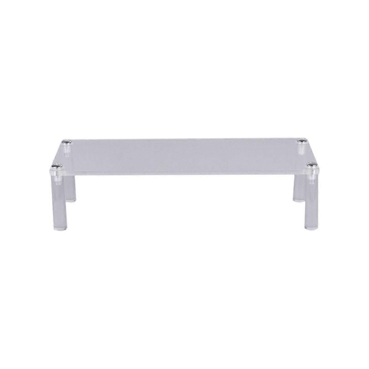 Acrylic Silver Storage Rack for Organizing Toys and Collectibles Create Neat Desk Space Single Layer