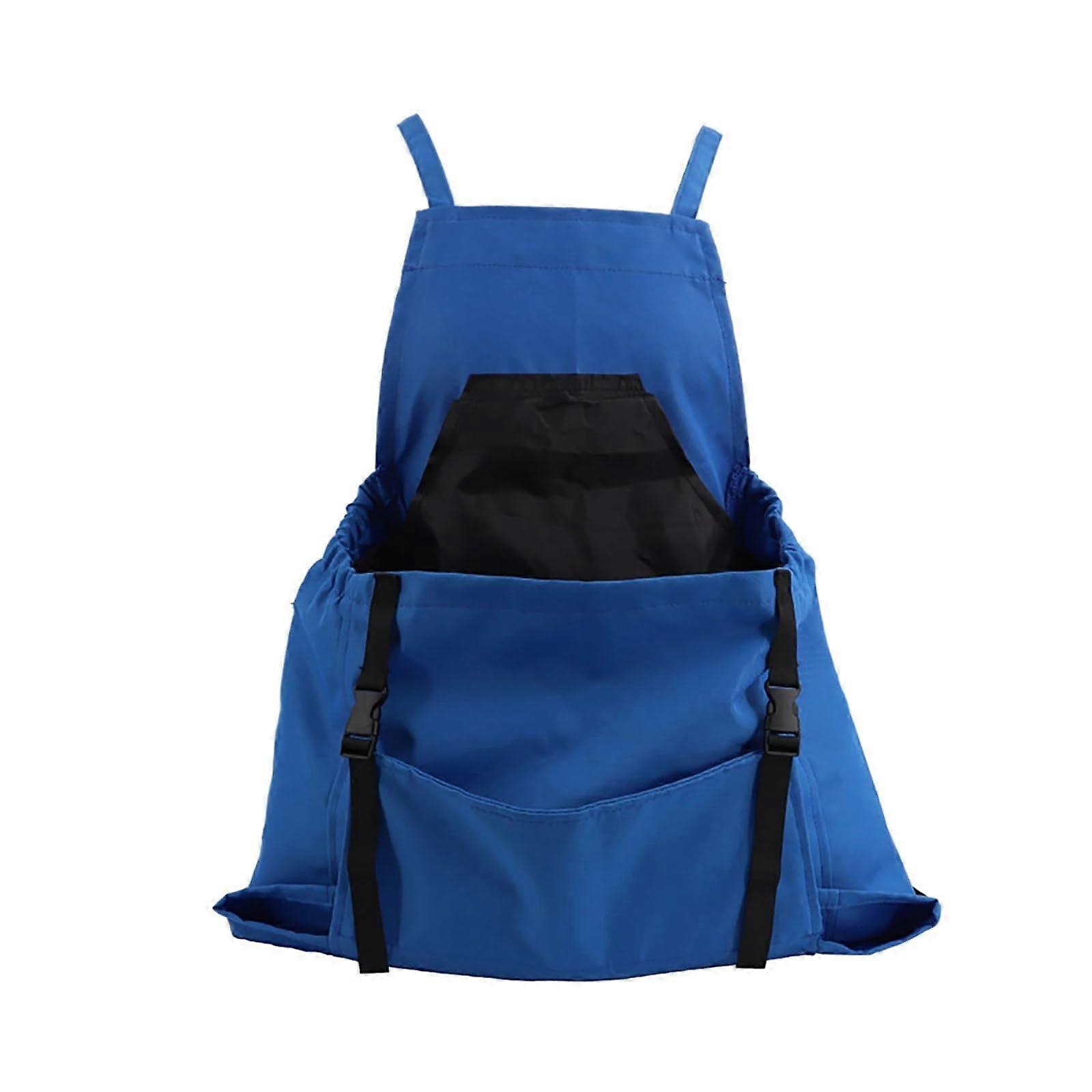 Gardening Picking Apron Waterproof Backstrap Picking Bag With Large Pocket For Fruit Vegetable Flower Harvesting Blue