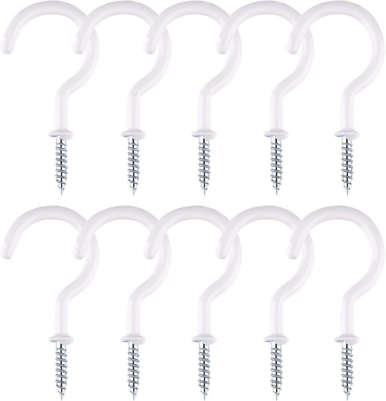 10 Pack 5cm Heavy Duty Ceiling Hooks for Bathroom Kitchen Garden Ceiling White
