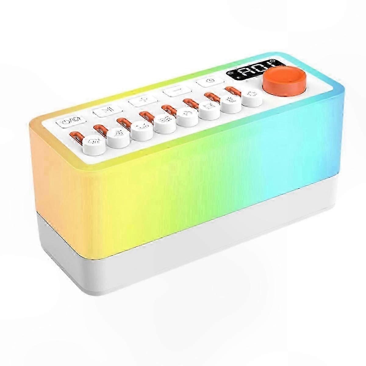 Sleep Sound Machine with 8 Natural Sounds, Portable Bluetooth Speaker, 12-Color Night Light