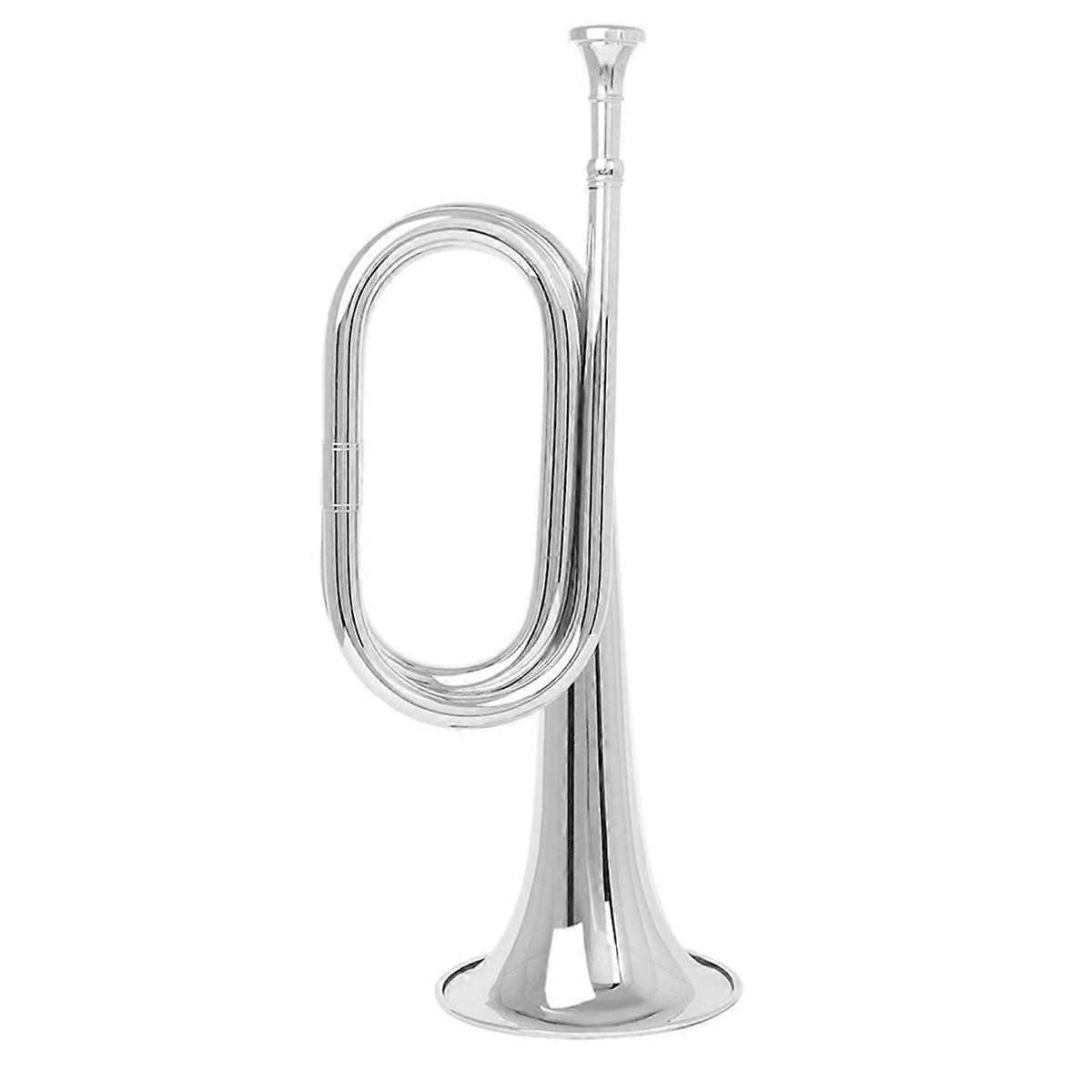 Trumpet Musical Instrument Small Brass Bugle for Orchestra Silvery