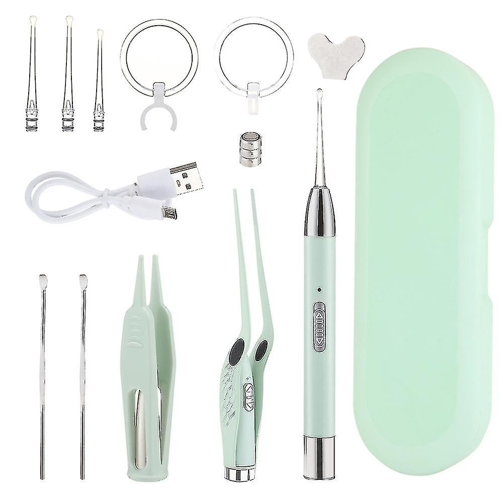 Ear Wax Removal Tool Set Mirror Flower Ear Pick Cleaner Kit With Led Light