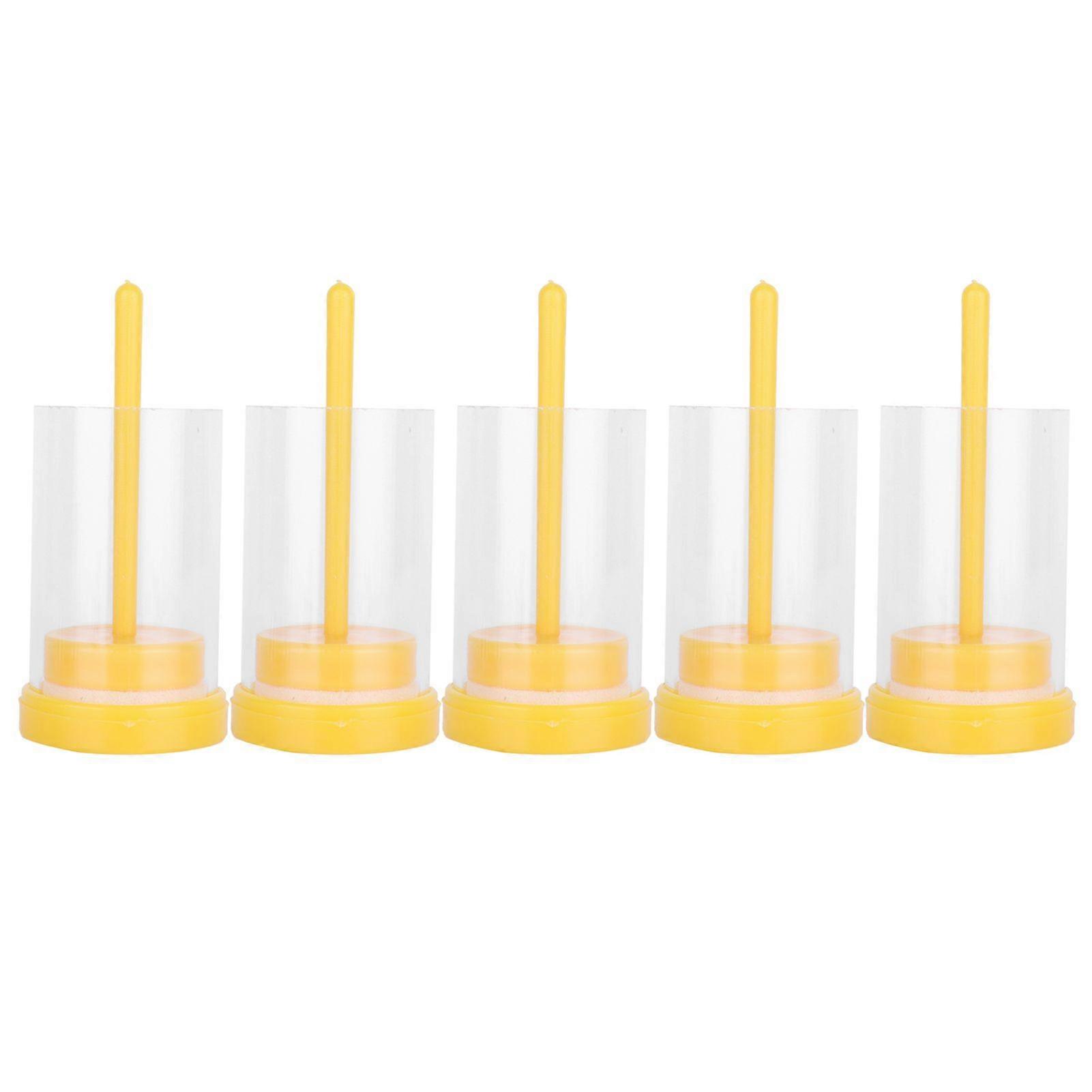 5Pcs Queen Bee Marking Bottle Catcher Cage Tube Lightweight Plastic Beekeeping Accessory