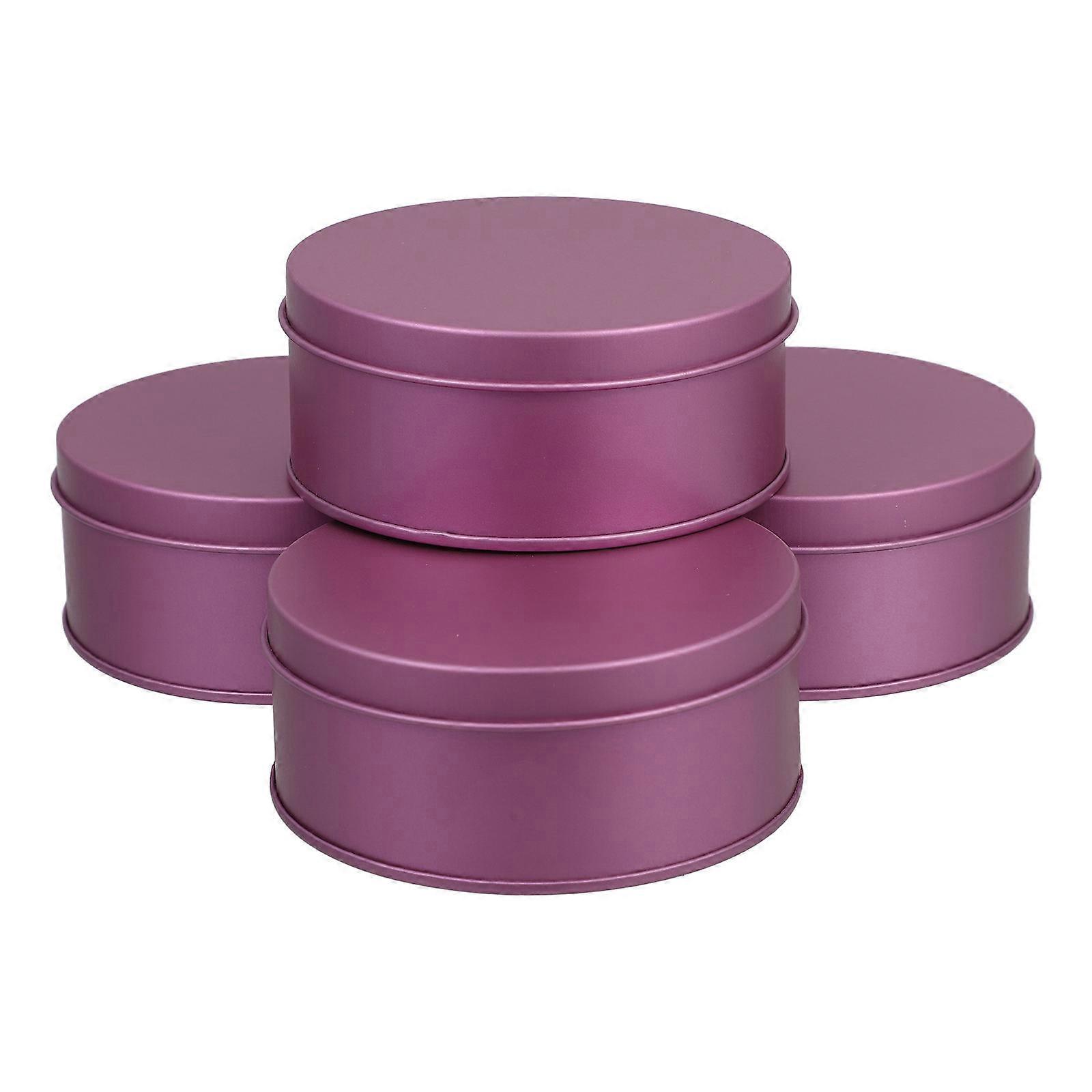 Cookie Tin Large Round Tin Box for Storage Use 20Pcs Violet Metal Container