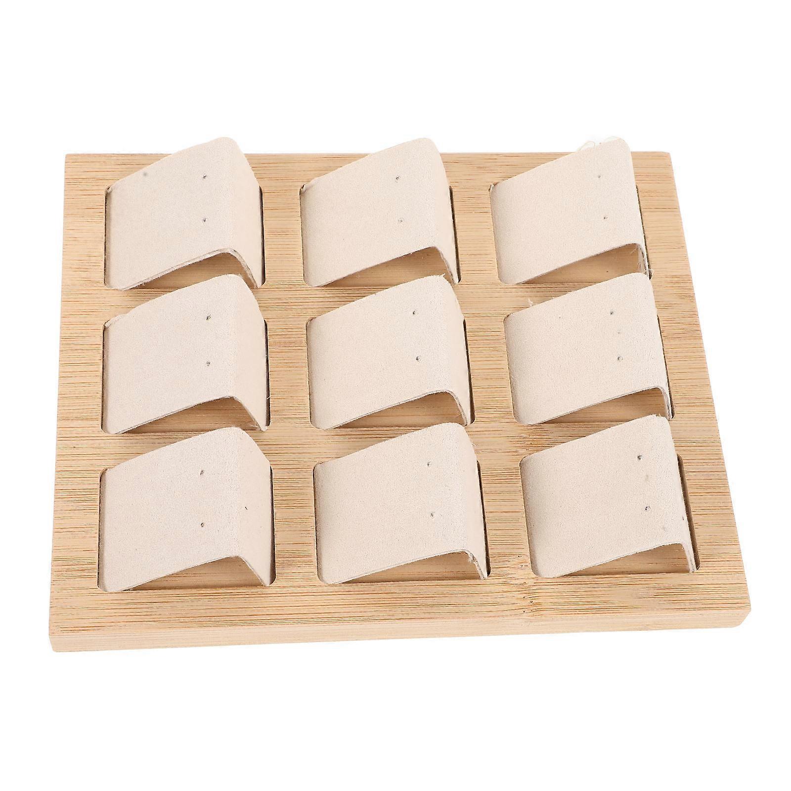 Earring Display Holder Jewelry Organizer for Storage 4Sets Beige Table Stand