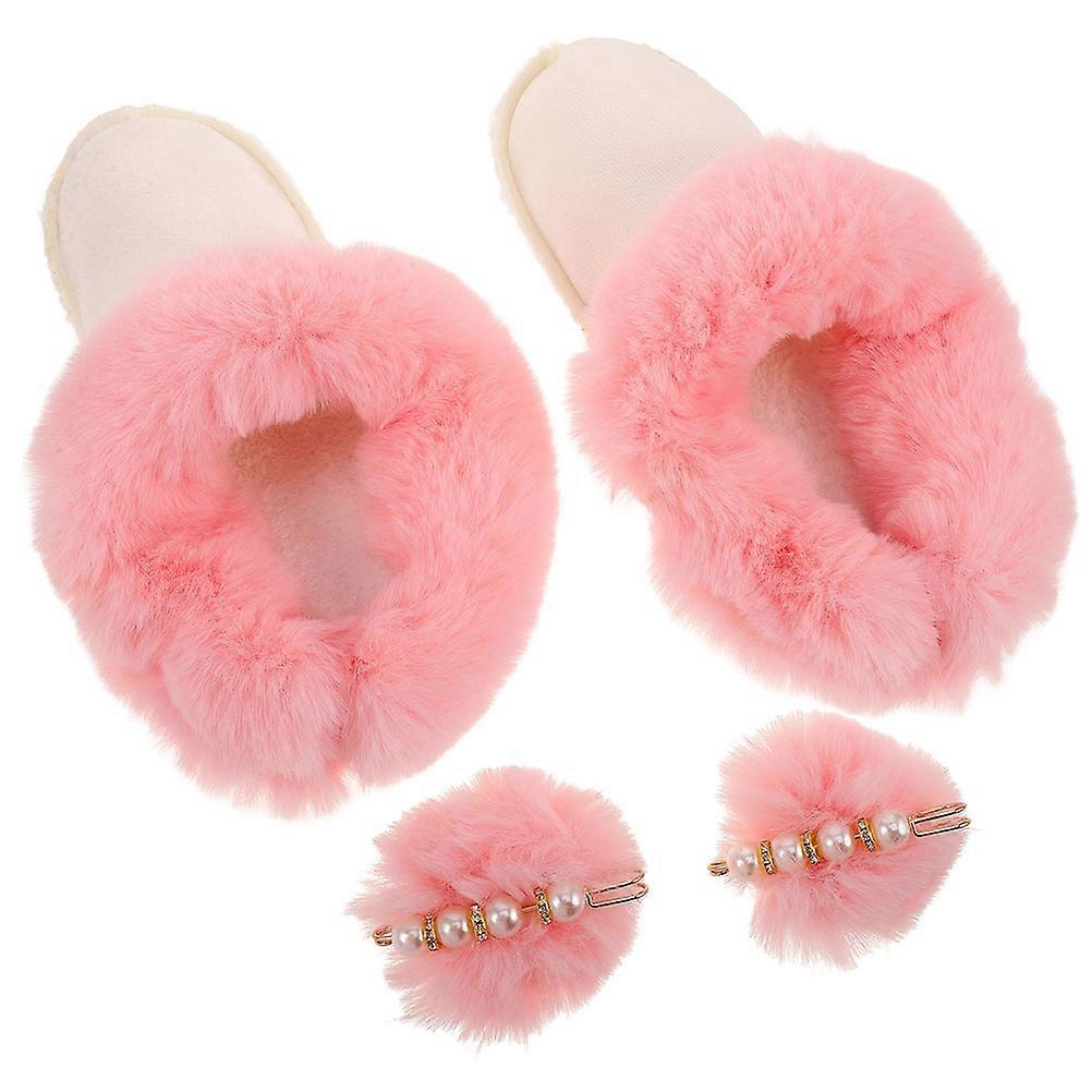 Fuzzy Shoes Liner Winter Shoe Insert for 5Pairs Pink