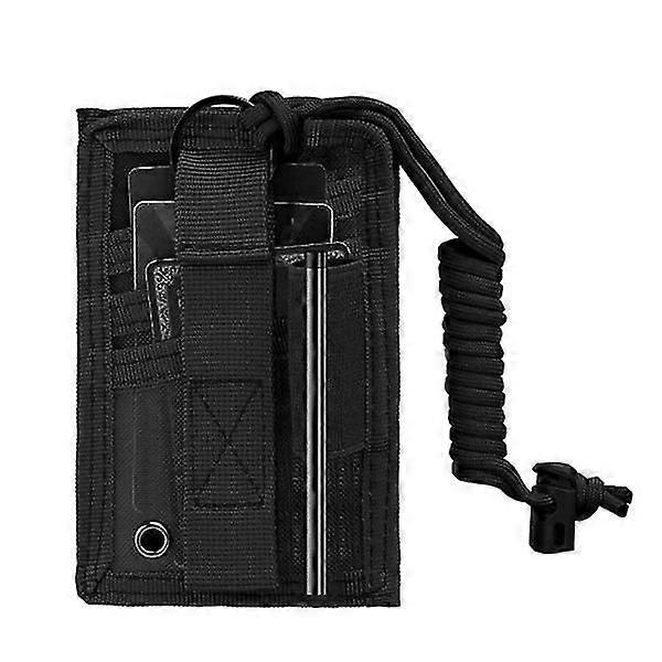 Tactical ID Card Holder Organizer Hook&Loop Patch Badge Holder with Neck Lanyard