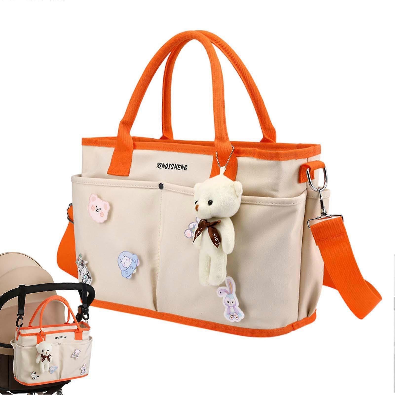 Satchel Bags for Women Large Capacity Waterproof Large Opening Dry Wet Separation Nursery Storage Diaper Tote