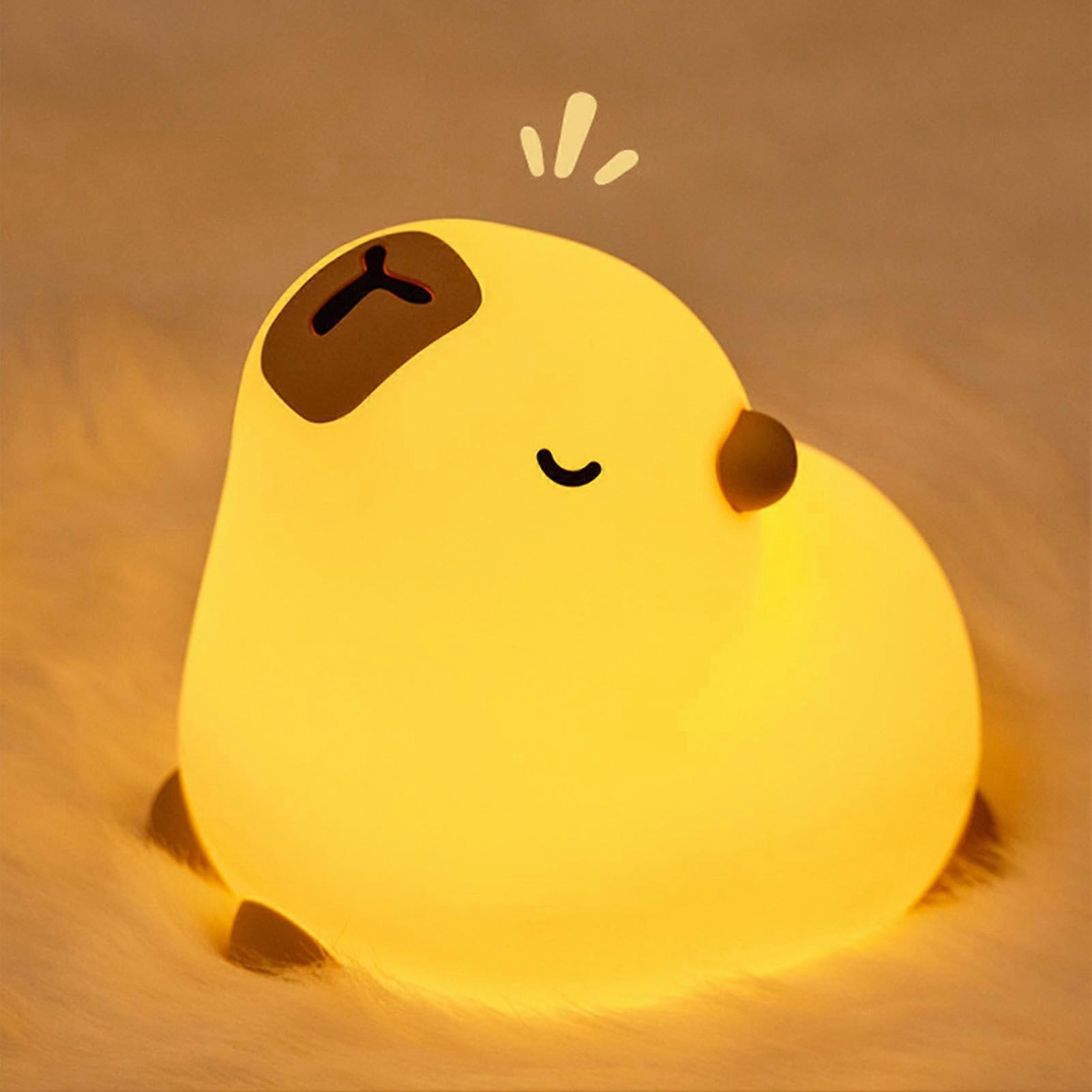 Capybara Night Light Silicone LED Touch Sensor, Portable Rechargeable Capybara Shape Night Light for Bedside, Home Decor