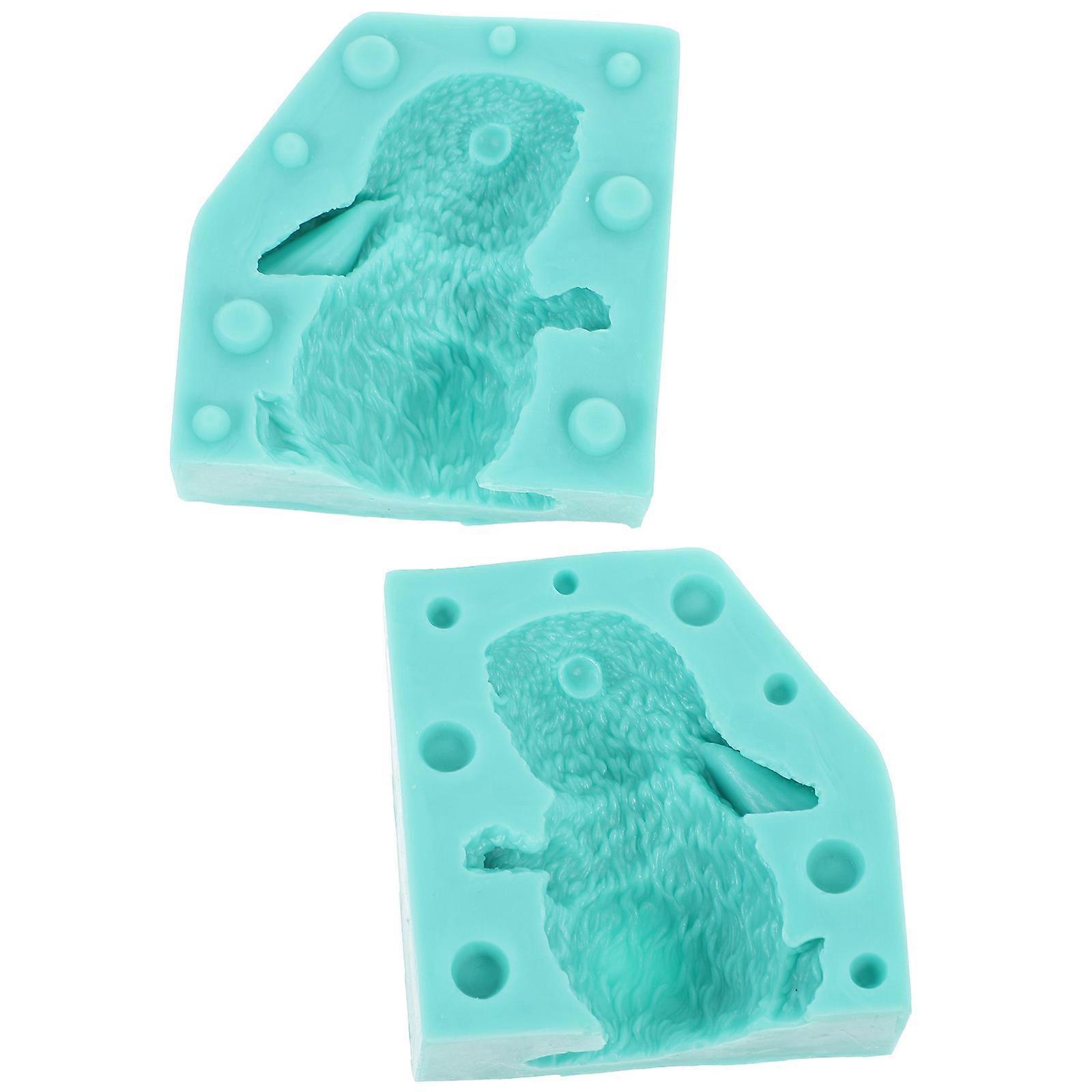 Easter Bunny Casting Mold for Candle Making 2Pcs Silicone Rabbit Mold
