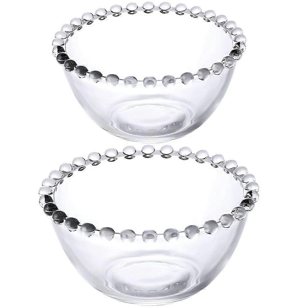 2Pcs Transparent Salad Bowls Serving Dessert Bowls Multi-Use Fruit Bowls Clear Cubilose Bowls