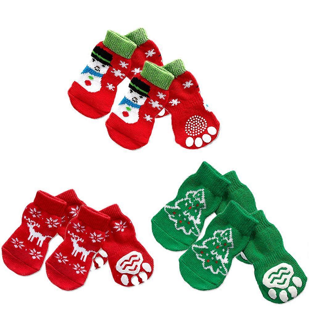 Doggie Socks Cotton for Pet Protection 12Sets with Anti Design Patterns
