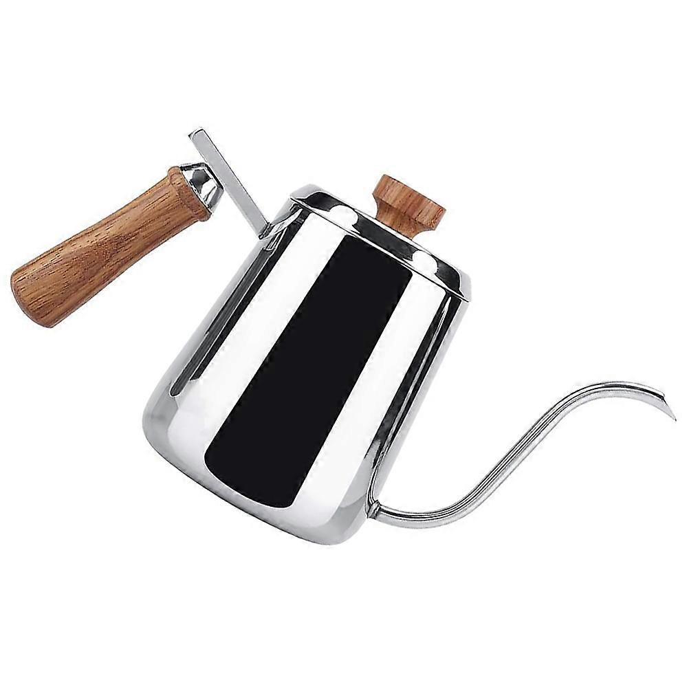 Stainless Steel Coffee Kettle 3Pcs With Fine Spout And Wooden Handle For Coffee Enthusiasts 28X14.5X8.8Cm Tea Brewing